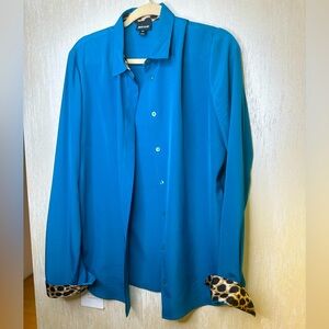 Justcavalli blue long sleeve size 46 XL